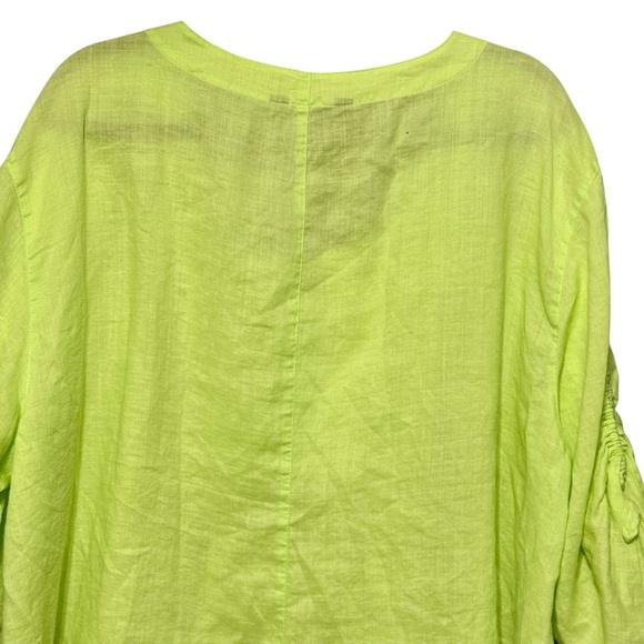 Ali Miles 3/4 Puff Sleeve Lightweight Lagenlook Artsy Button Neckline Blouse 1X - Picture 7 of 12